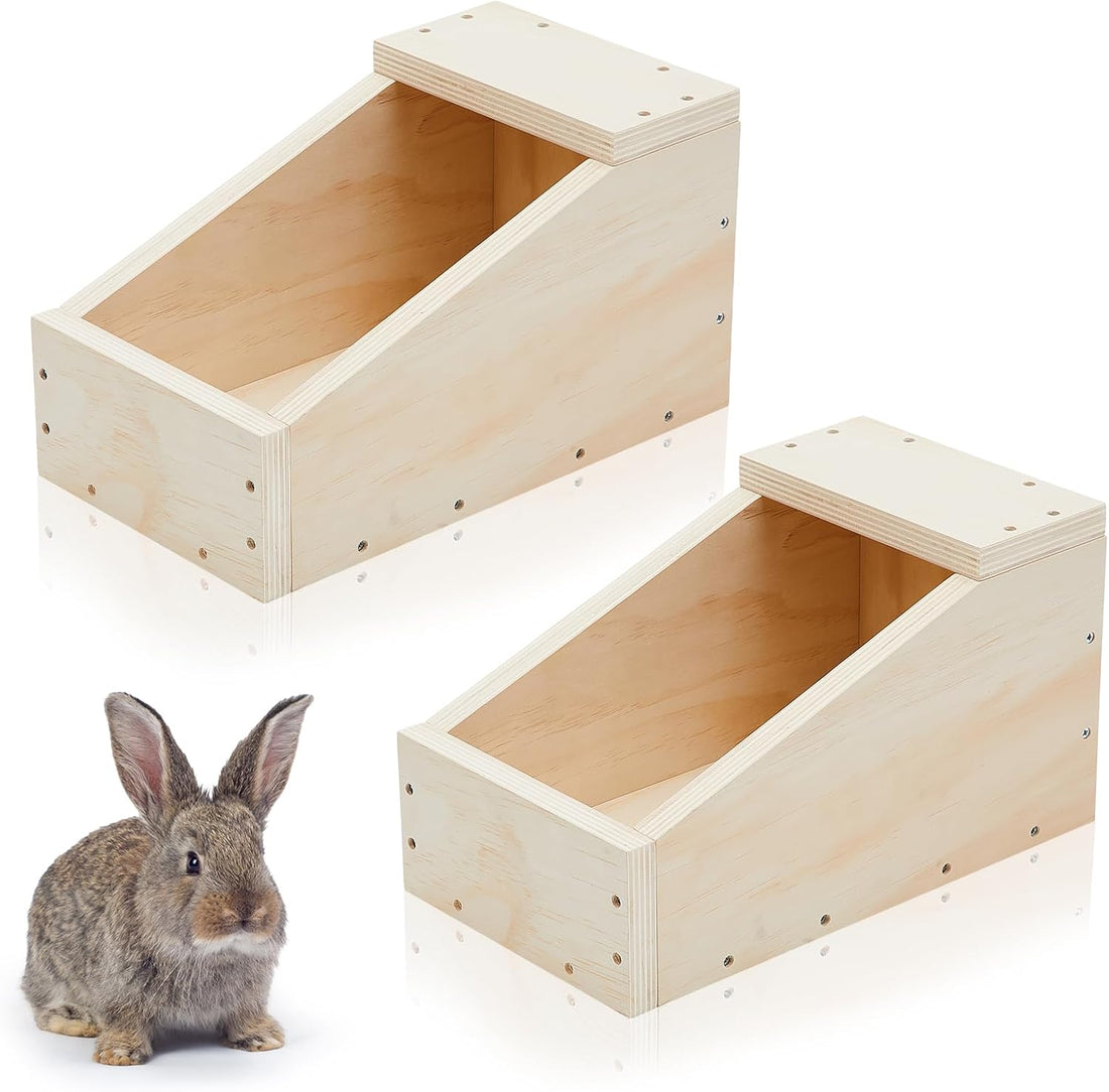 Maxcheck 1 Pack Wooden Rabbit Nesting Box, 16x11x11 Inch Hutch Hideout