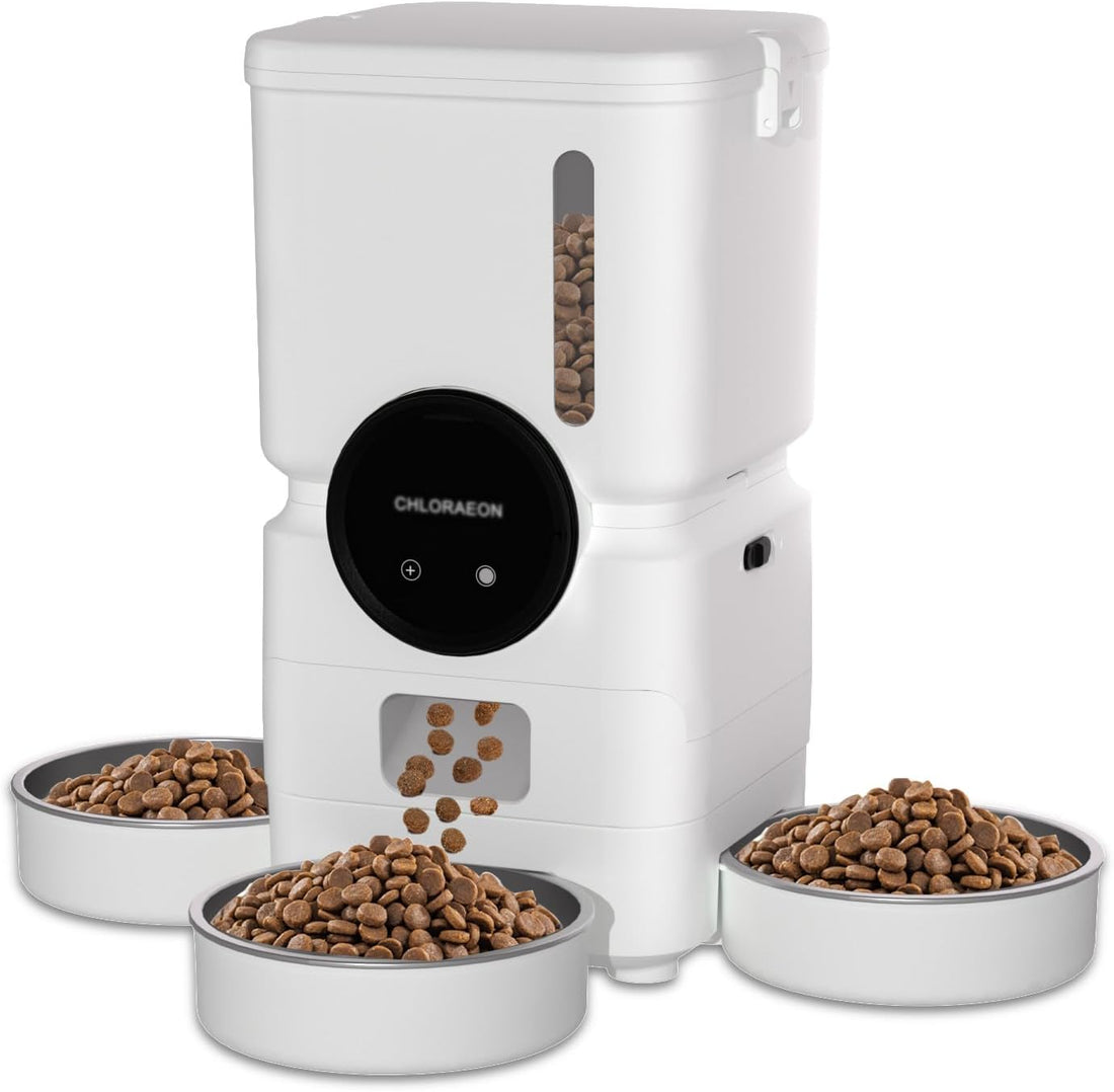 Automatic Cat Feeder for 3 Cats, 6L 2.4G WiFi Feeder, Slow Feed