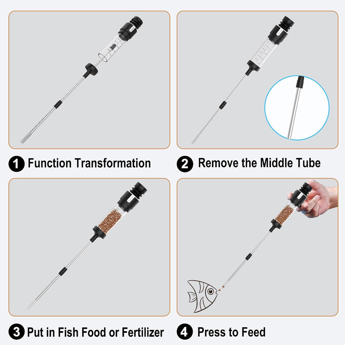 Carefree Fish Aquarium Gravel Vacuum & Precision Suction Nozzle
