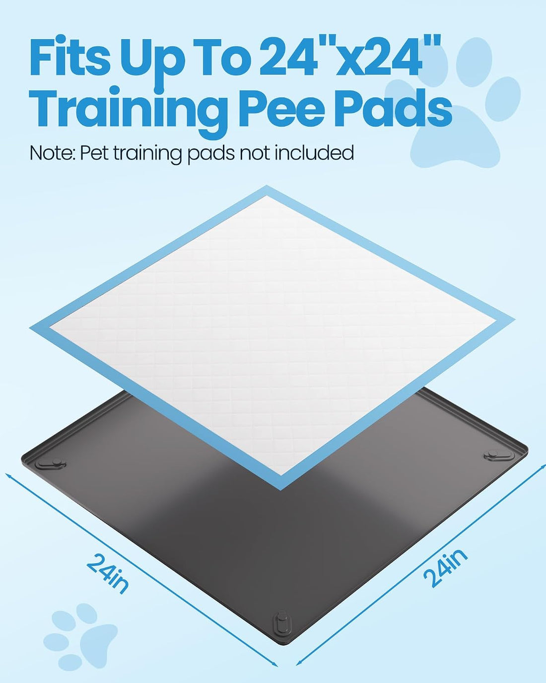 Pee Pad Holder for Dogs - 24" x 24" Non-Slip Silicone Puppy Potty