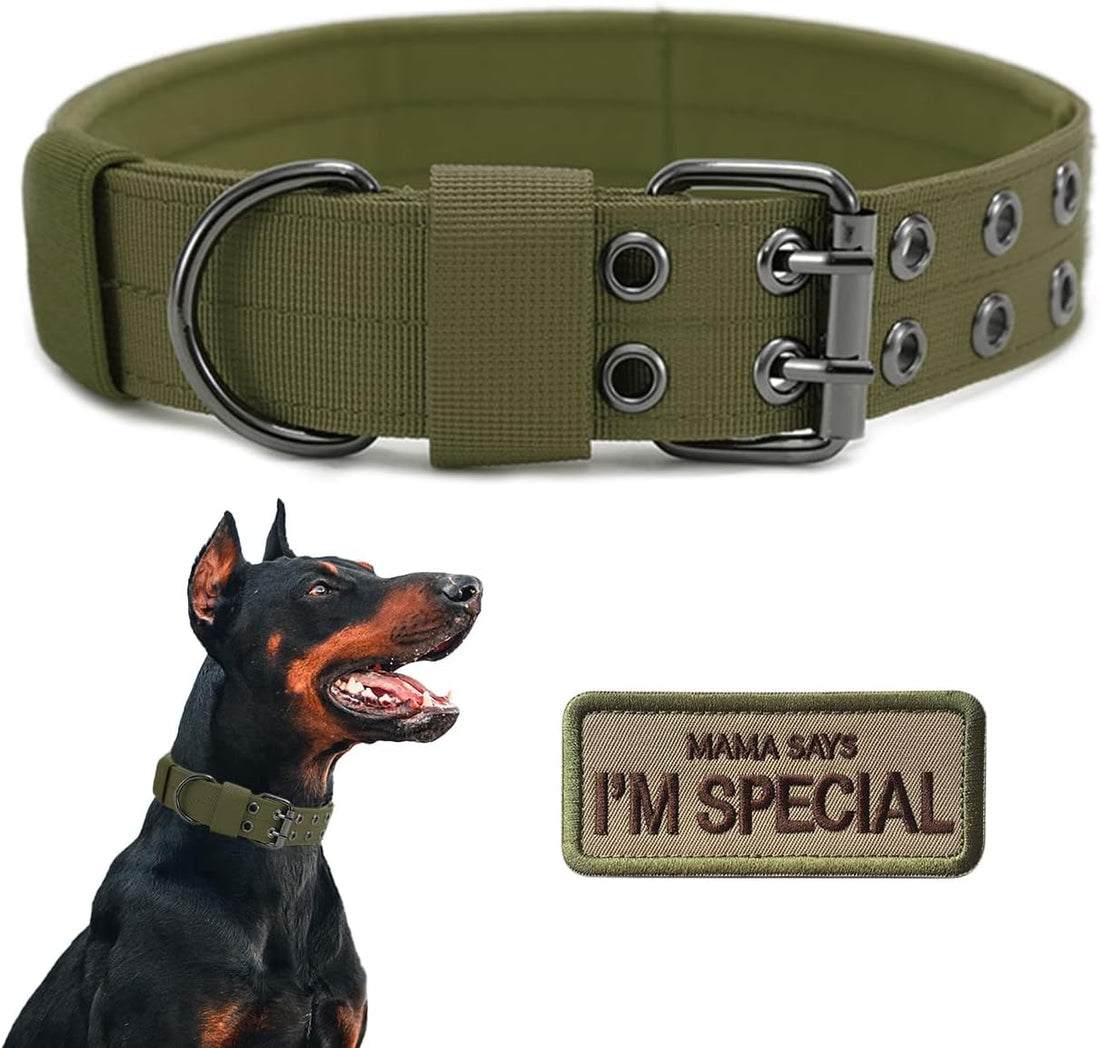 Tactical Dog Collar Heavy Duty Metal Buckle Collars for Medium Large