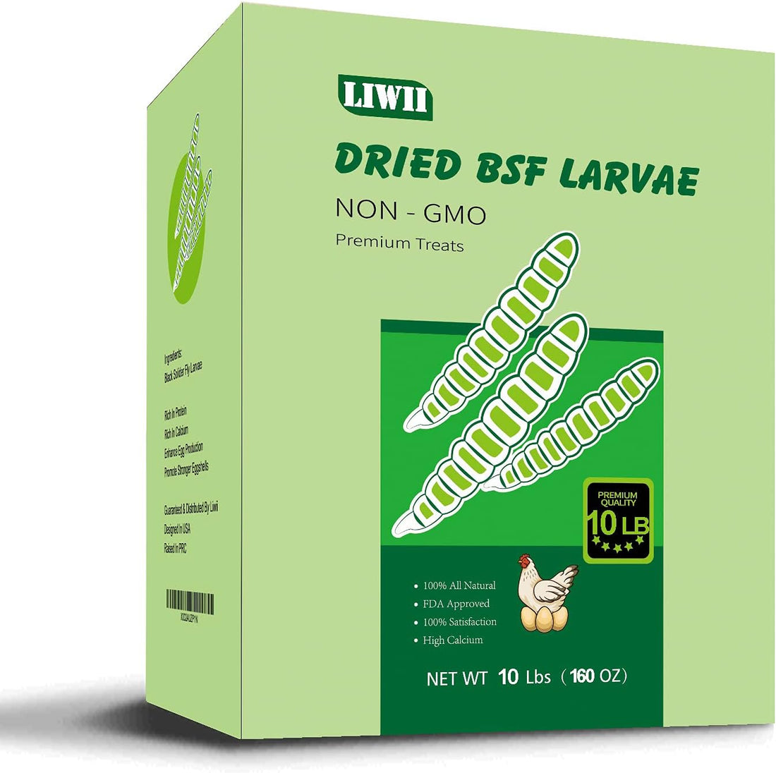 5LB Dried Black Soldier Fly Larvae for Chickens, Reptiles & Birds