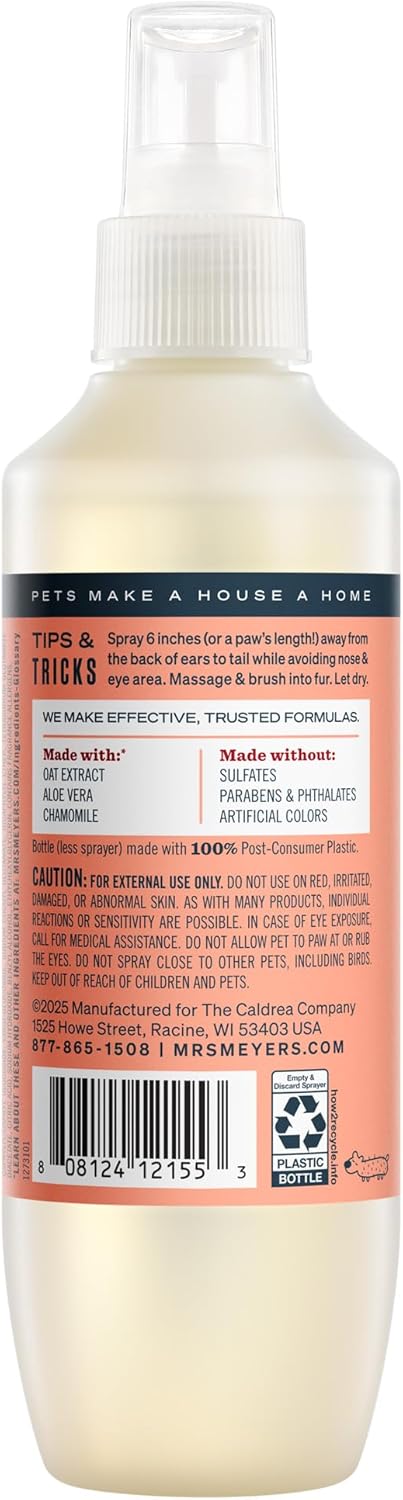 MRS. MEYER'S Clean Day Dog Deodorizing Spray, White Peach Scent