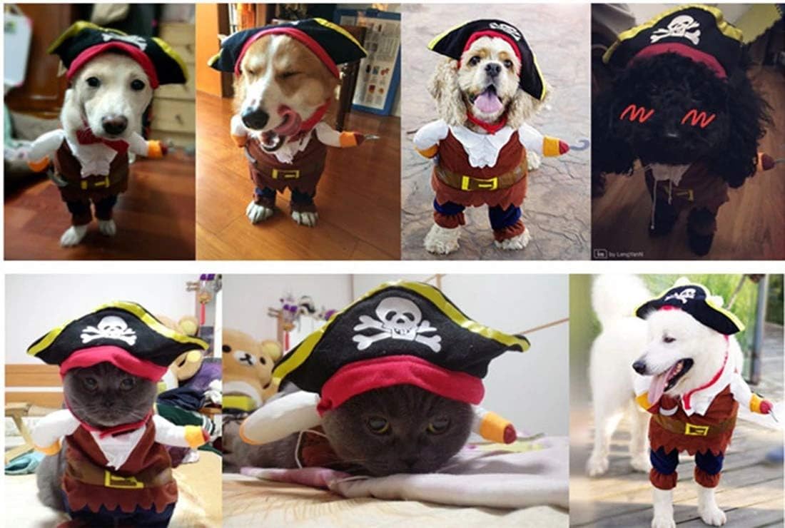 Idepet Funny Pet Clothes Pirate Dog Cat Costume Party Apparel