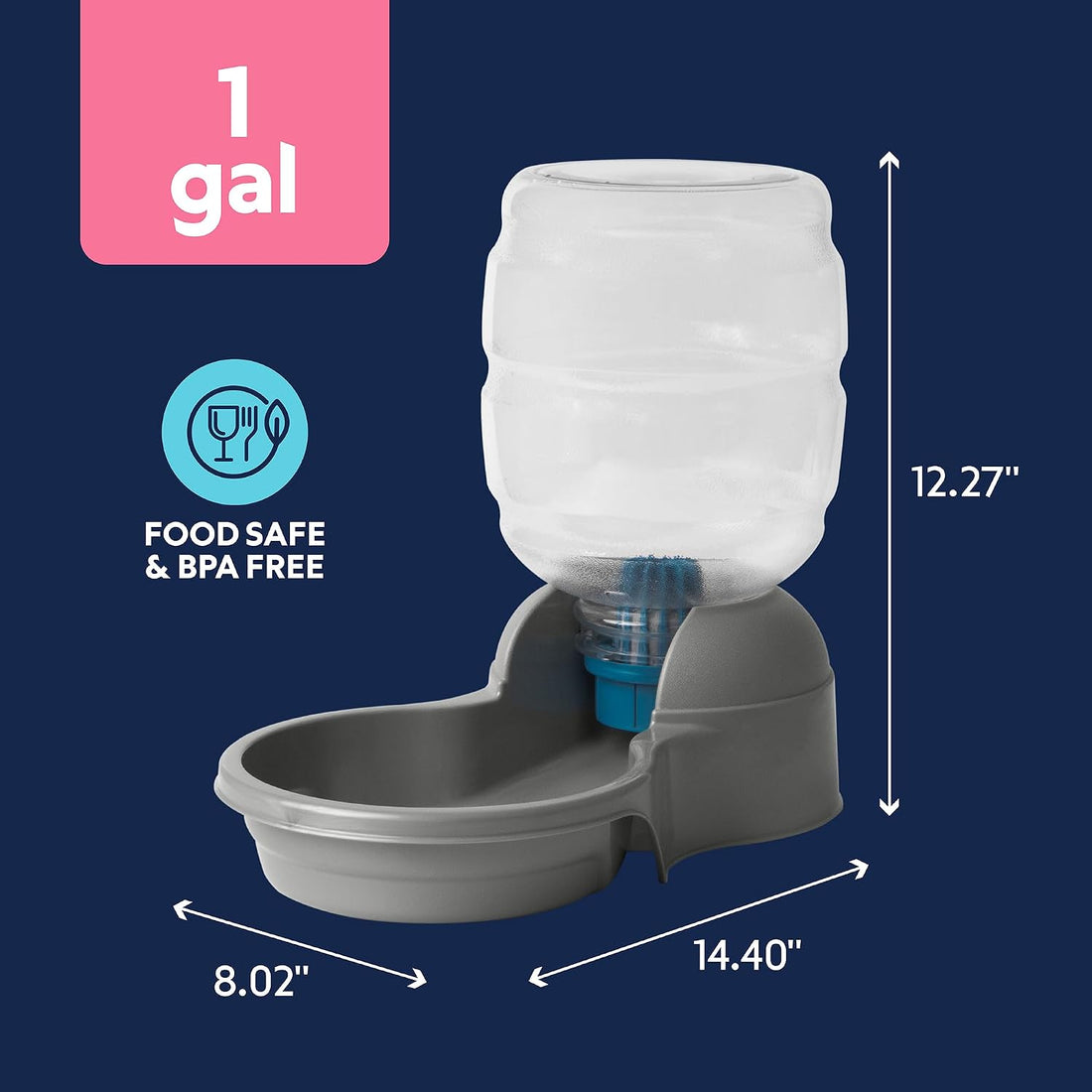 Petmate Replendish Gravity Waterer with Microban, 2.5 Gallons