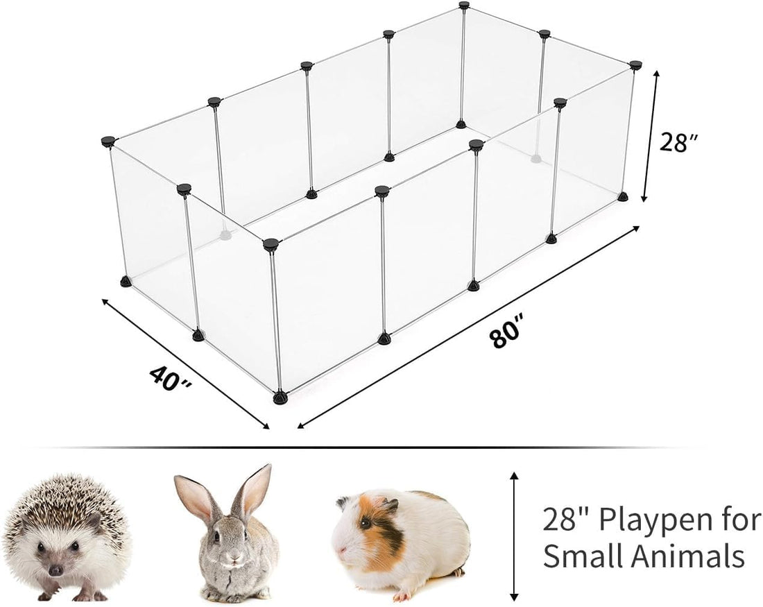 LURIVA Large Transparent Pet Playpen, 28" H x 20" W, Dog Playpen