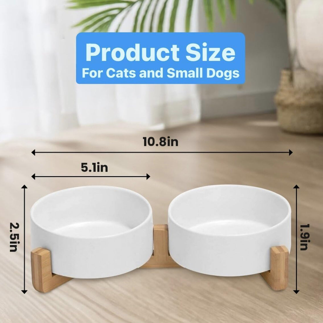 Ceramic Cat and Small Dog Bowl Set