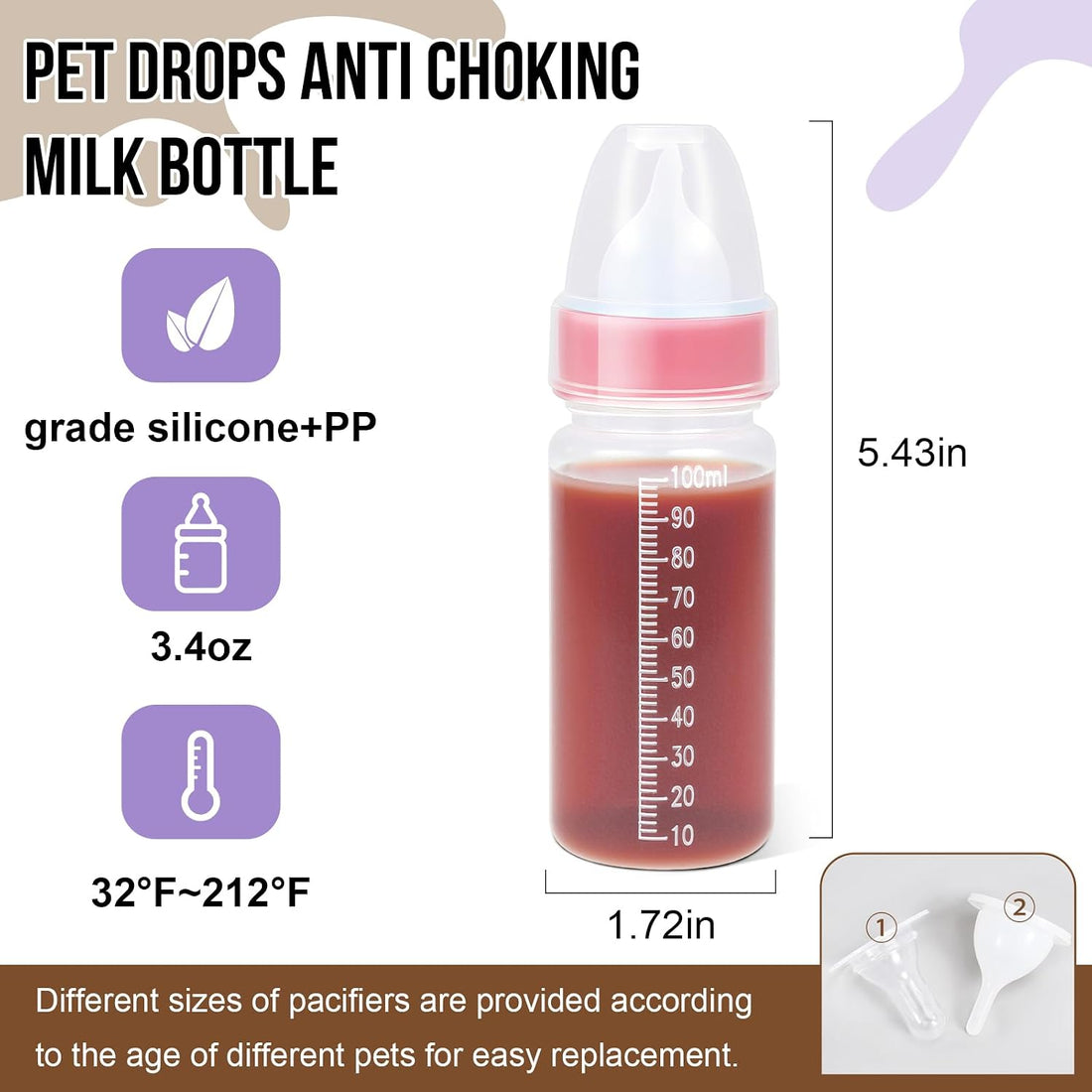 Puppy Kitten Nursing Bottle 3.4oz