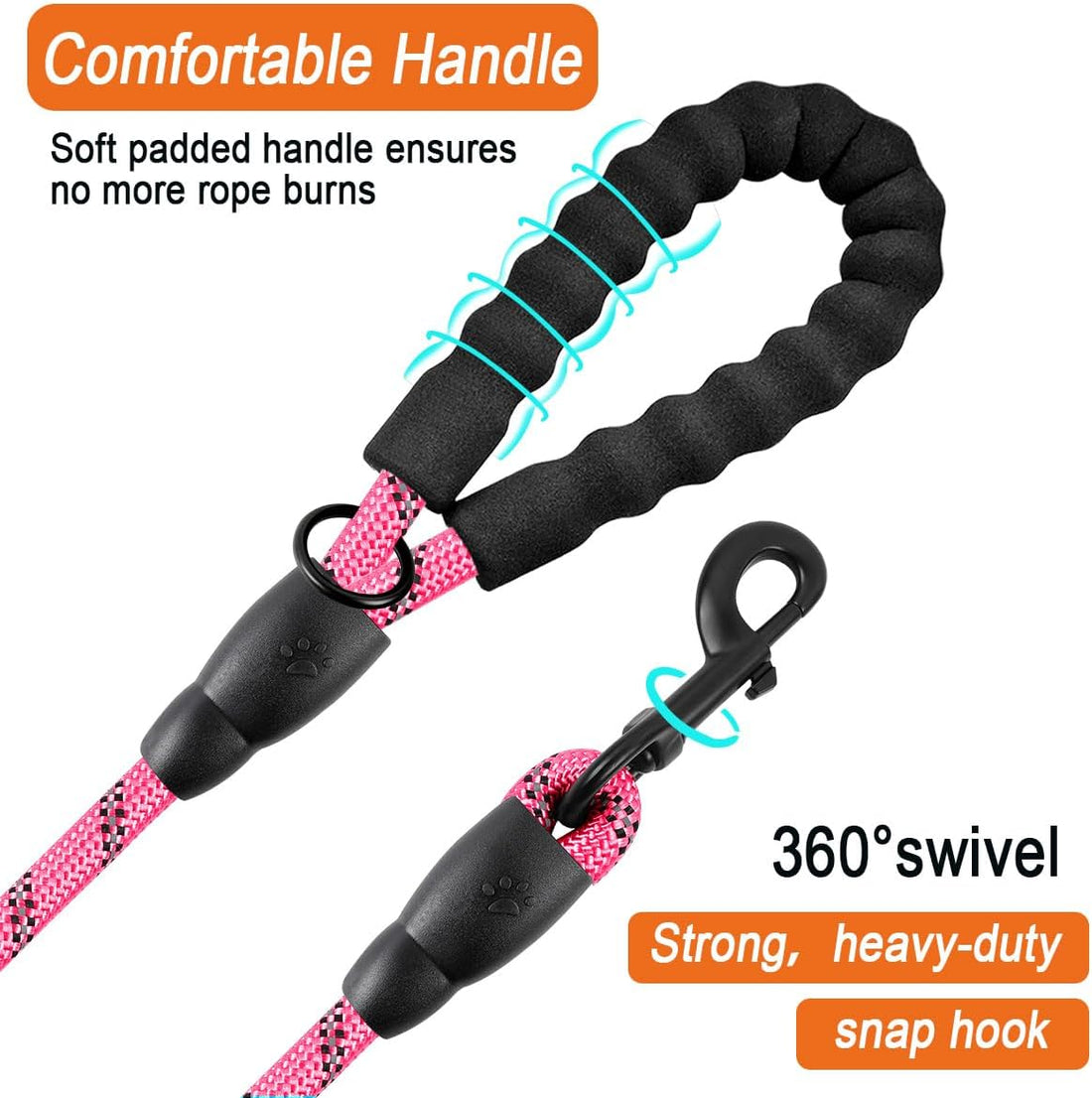 BARKBAY Dog Leashes for Large Dogs Heavy Duty Dog Leash 4/5/6 FT