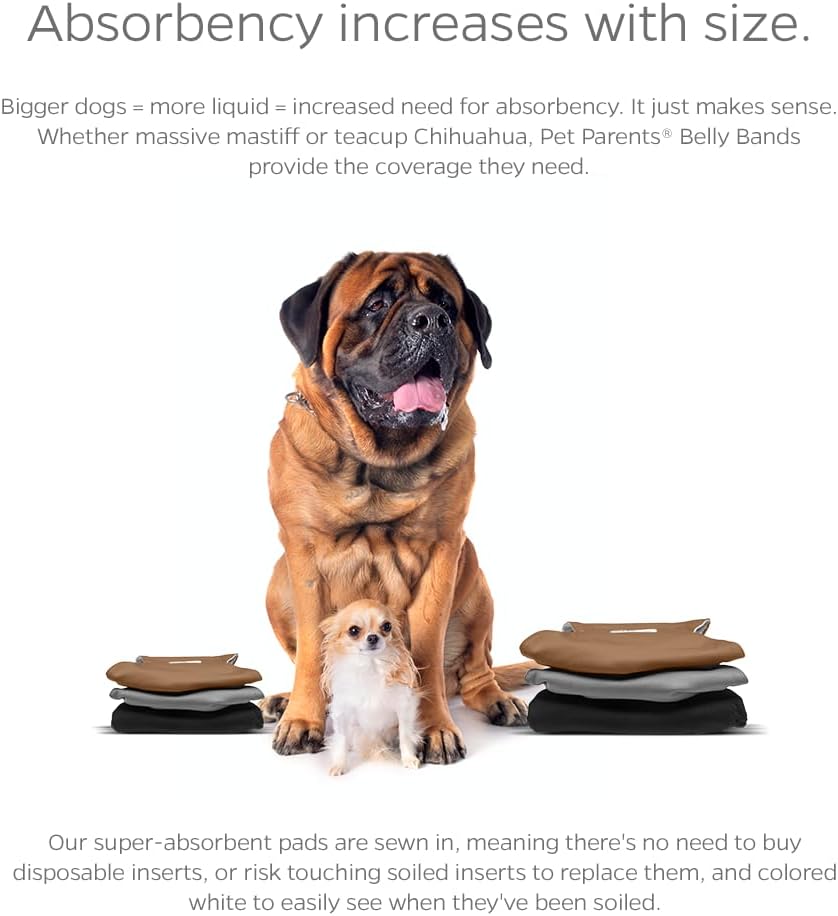 Pet Parents® Washable Belly Bands for Dogs + Extendrs® Durable Dog