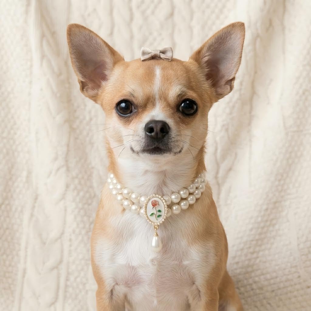 MITOCAPY Dog Collar,Handmade Cat Necklace Jewelry for Small Dogs Puppy