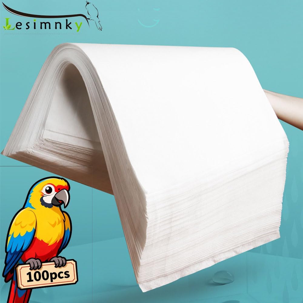 Lesimnky 100pcs Bird Cage Liner Papers,11×20in Big Size Disposable