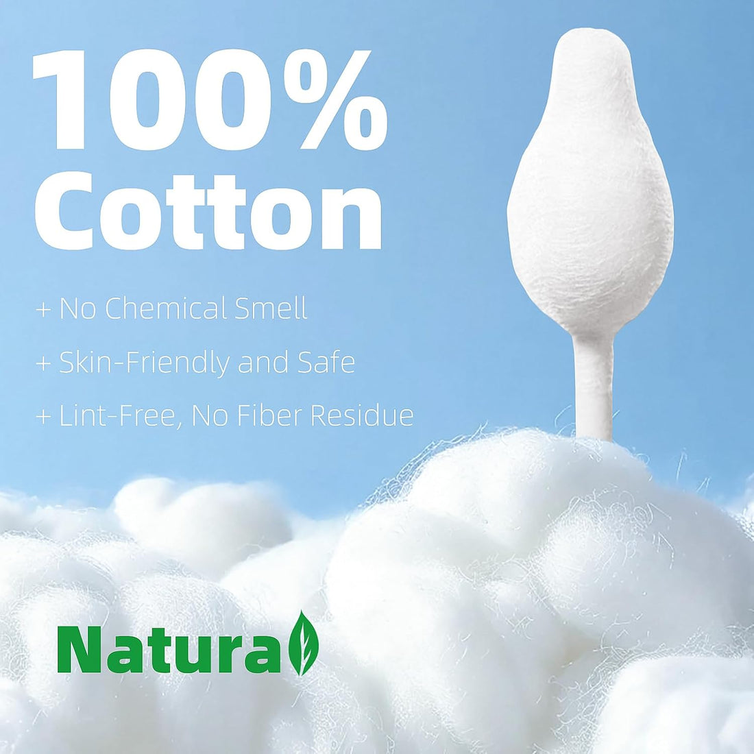 MEDUWEDU Pet Cotton Swabs, 55 Count｜Gourd-Shaped Tips｜Soft Cotton