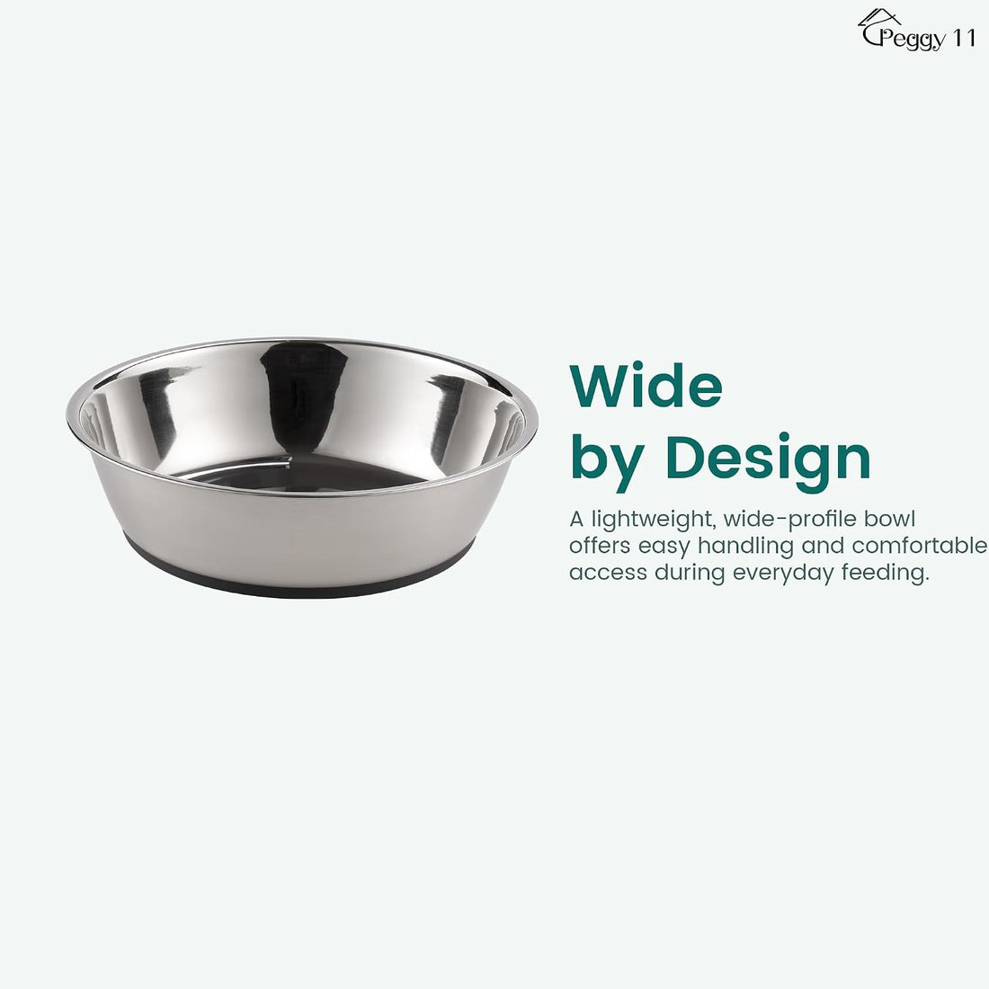 PEGGY11 Lightweight Stainless Steel Cat Bowls, 1.8 US Cup Each