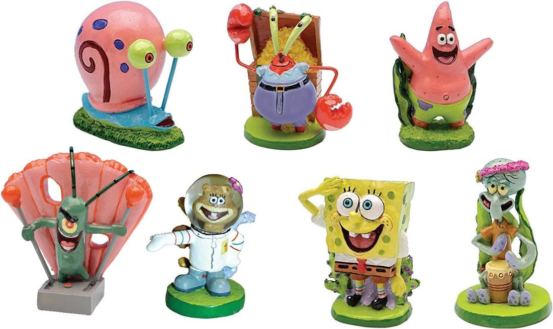 Penn-Plax Spongebob & Pineapple House Aquarium Decor, 2-Piece Set
