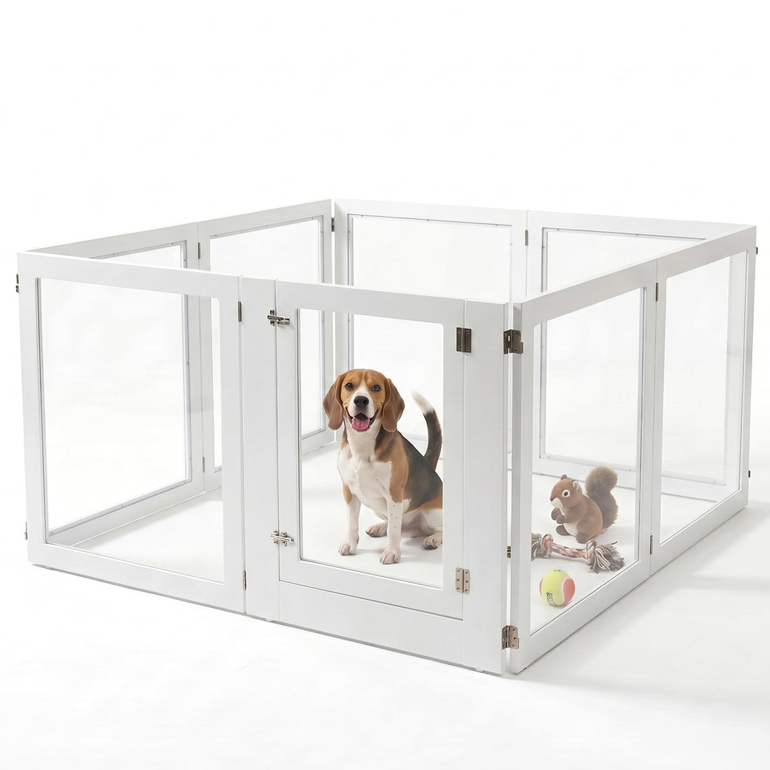 Heavy Duty Clear Acrylic Dog Playpen for Small/Medium Pets