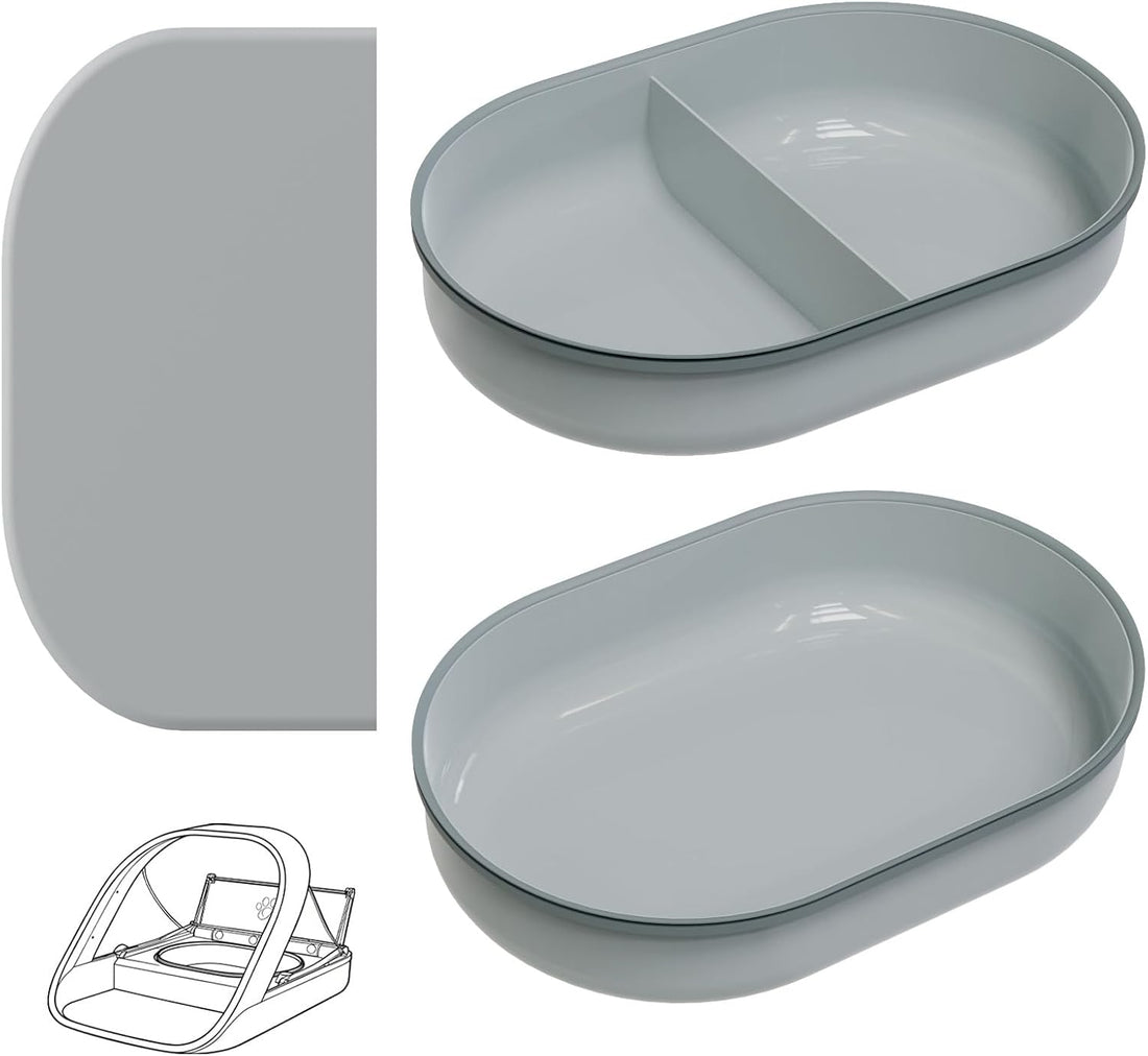 2 Pcs Plastic Bowls for Automatic Microchip Cat & Pet Feeder