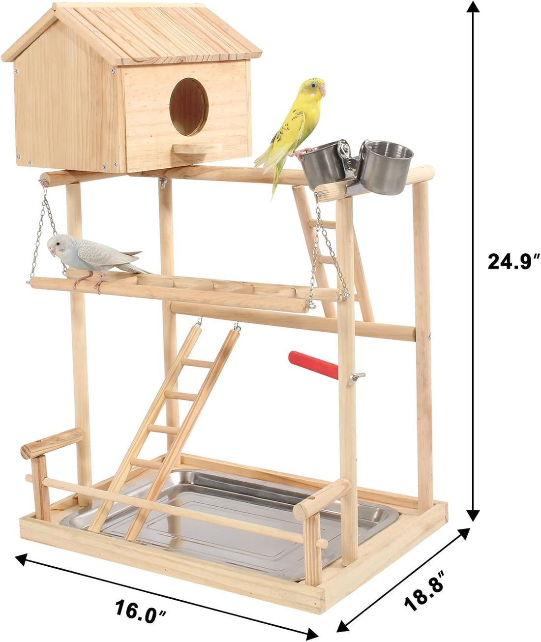 HiCaptain Large Bird Playground, 3 Layers Cockatiel Playground