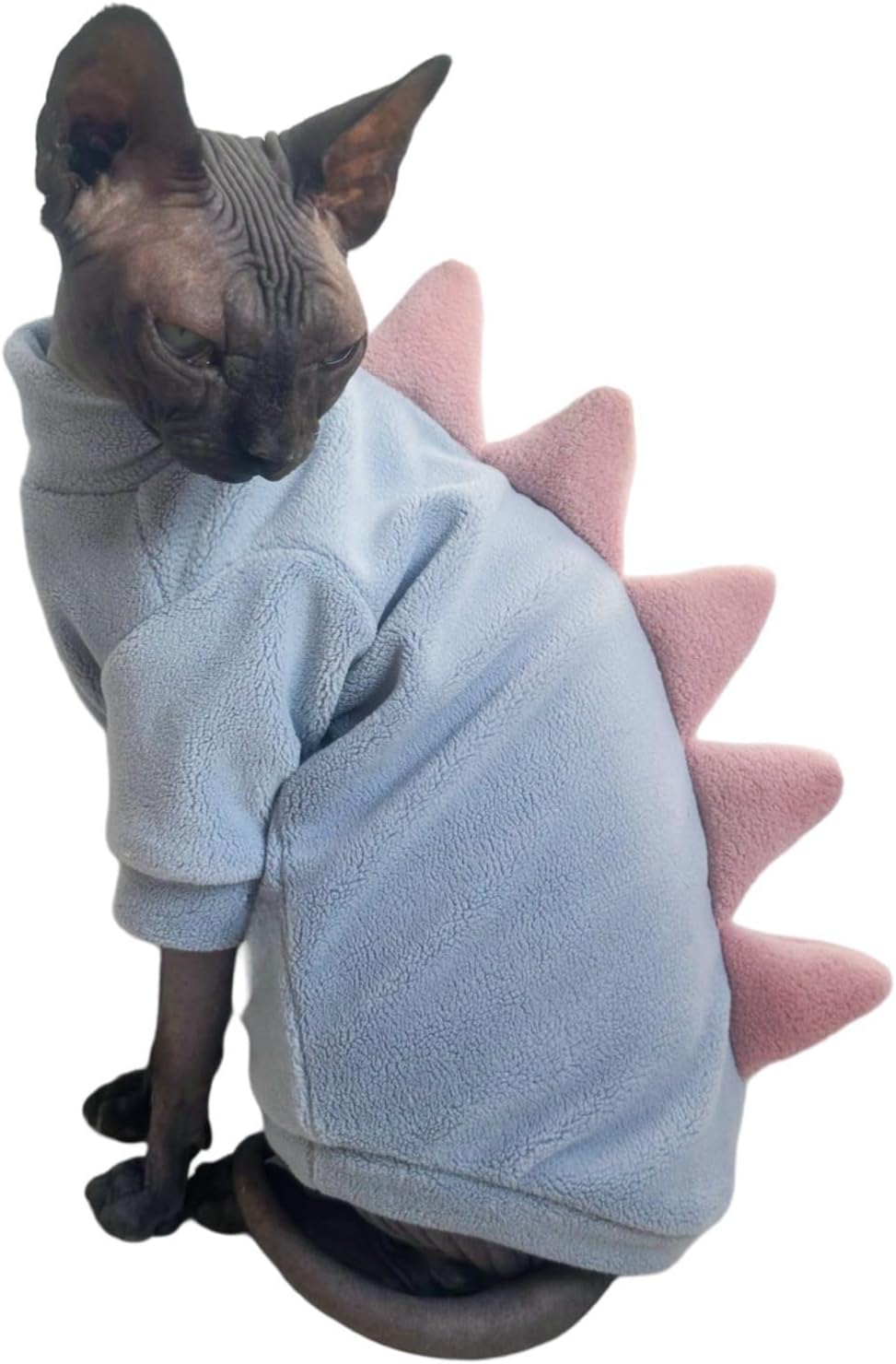 Sky Blue Dinosaur Sphynx Cat Clothes Sweater Hairless Cat Apparel