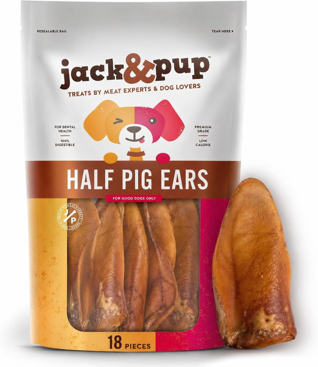 Jack&Pup Half Pig Ears for Dogs