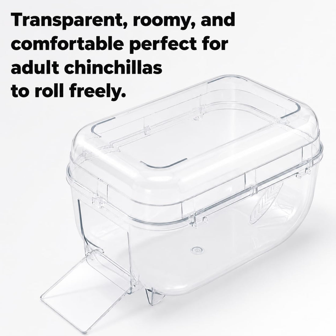 Large Chinchilla Dust Bath House, 11 in Clear Enclosed Hideout