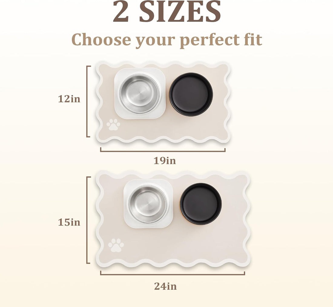 Scalloped Dog Feeding Mat, Absorbent Bowl Placemat