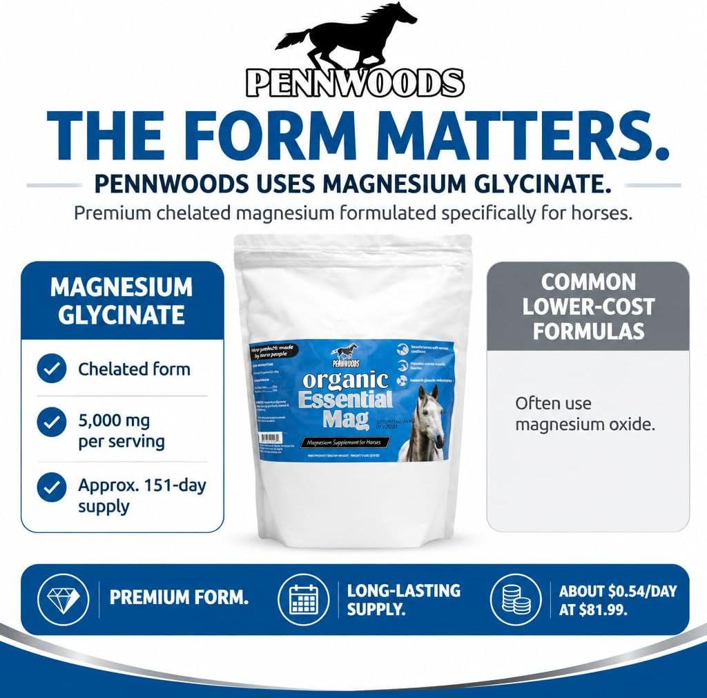Pennwoods Horse Calming Magnesium Glycinate Powder, Easy Keepers, 5 lb