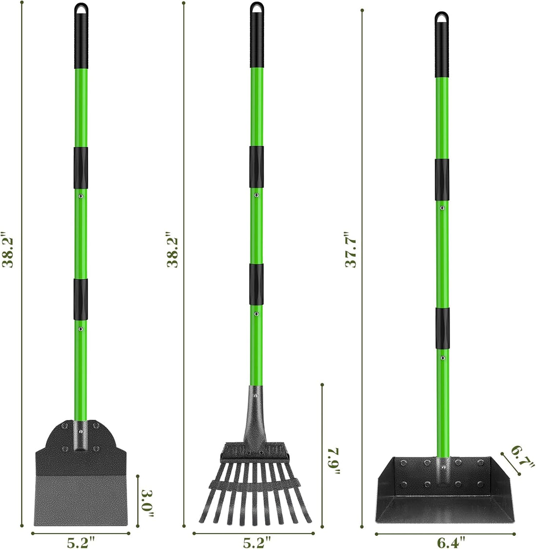 Pooper Scooper, Metal Poop Scoop with Tray, Rake