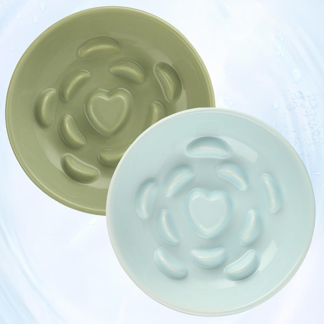 STARVAST 2 Pack Ceramic Slow Feeder Cat Bowl, Elevated