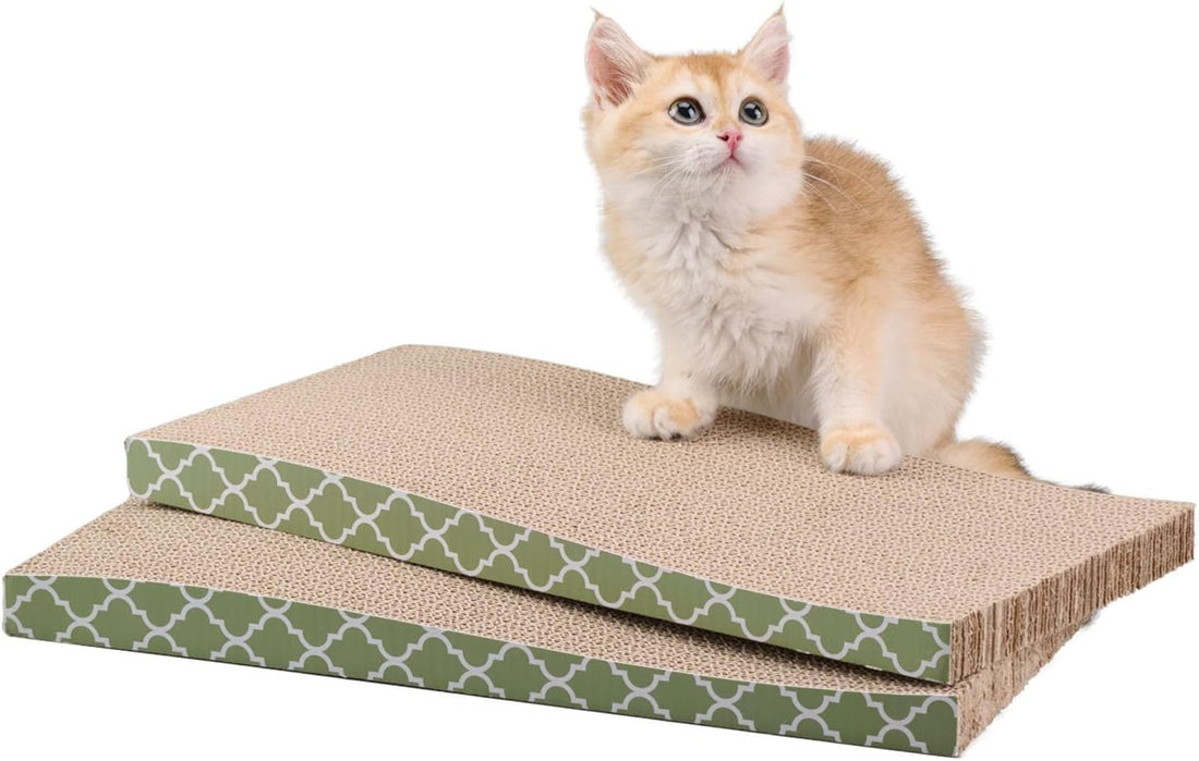 Cat Scratcher Cardboard Scratching Pads Scratch with Catnip 2PCS