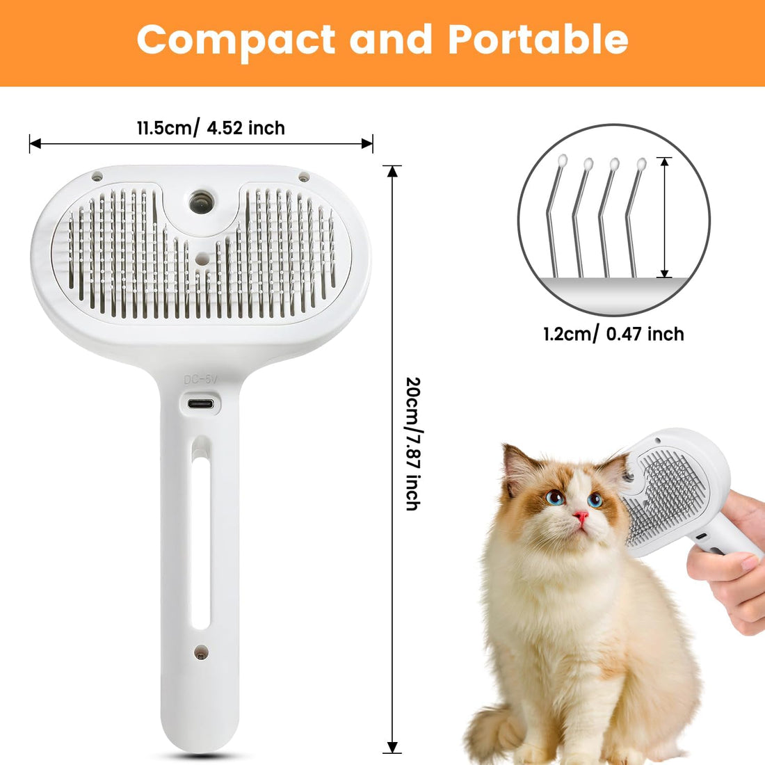 Pet Steam Brush for Indoor Cats & Dogs