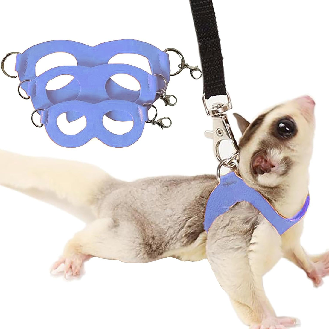 3 Pack Sugar Glider Harness and Leash Set Small Animal Training