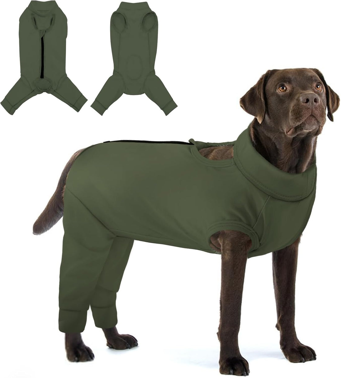KOESON Back Zipper Dog Surgery Recovery Suit with Rear Leg Sleeve