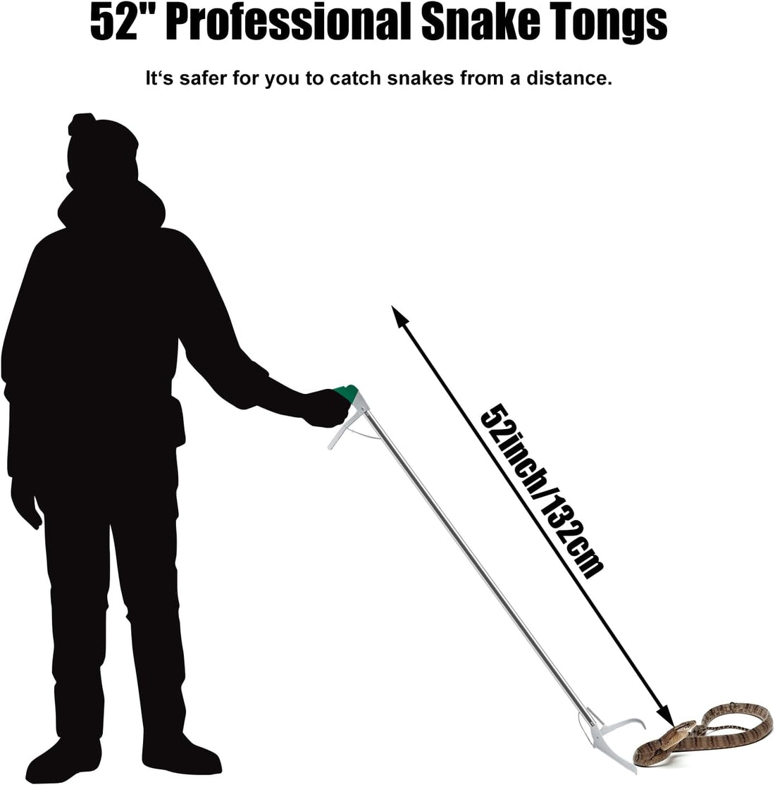 60“ Professional Snake Tongs - Extra Long Snake Catcher Tongs Grabber