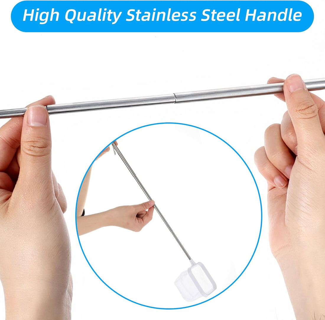 3PCS Aquarium Shrimp Net with Long Extendable Stainless Steel Handle