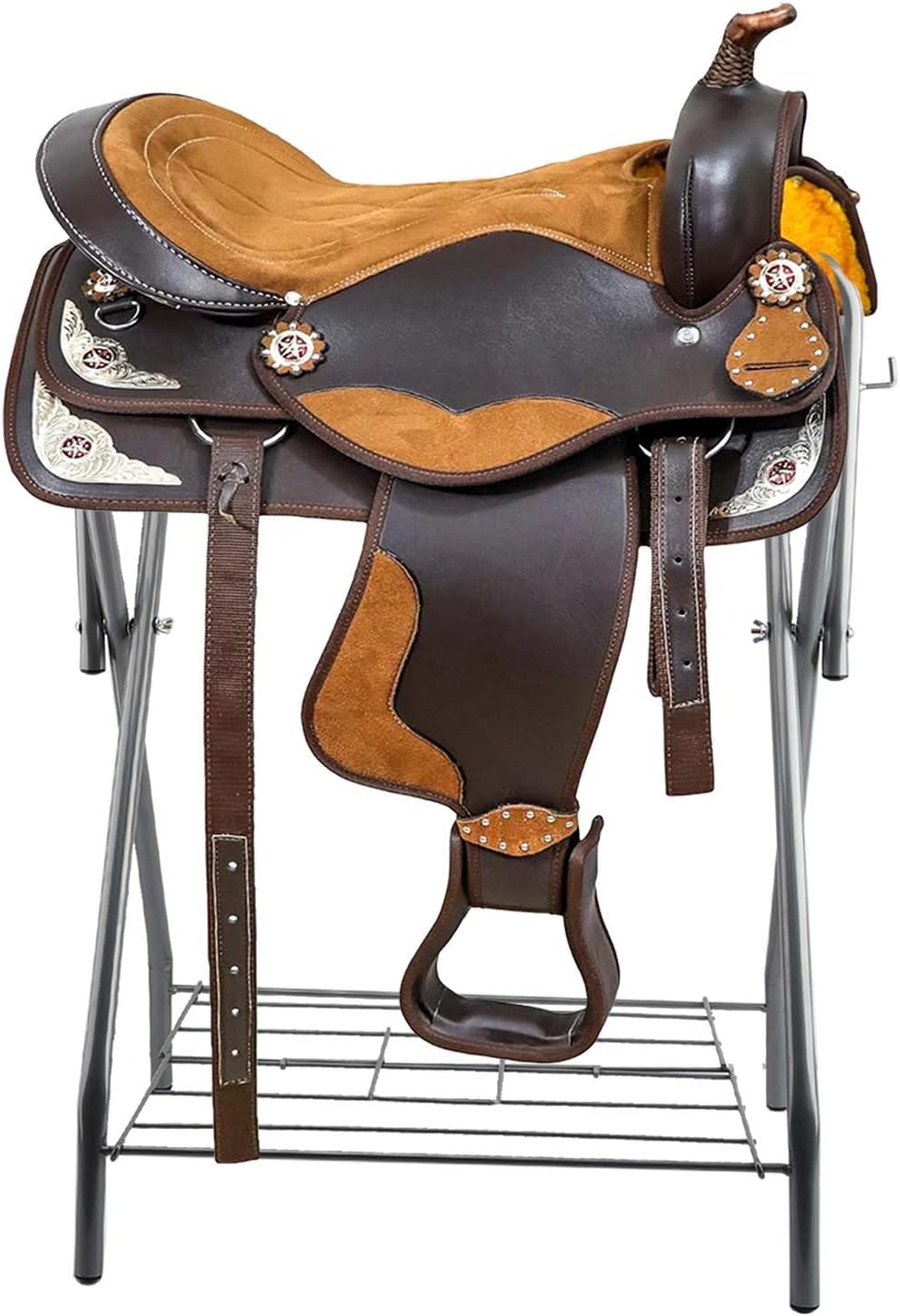 Saddle Rack Portable Folding Horse Saddle Stand for English