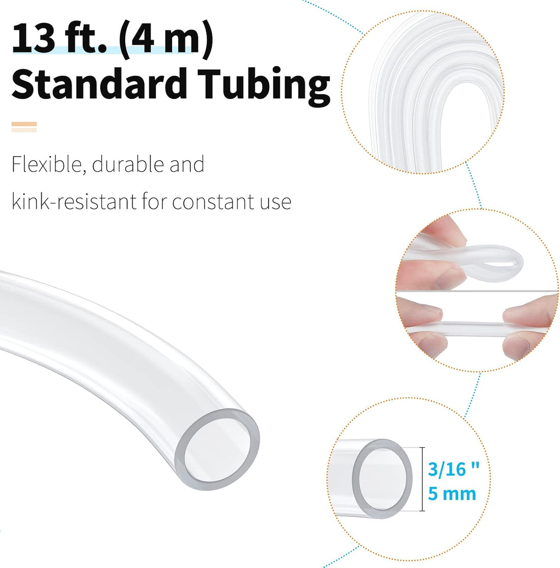 Pawfly 13 Feet Airline Tubing Standard Aquarium Air Pump Accessories