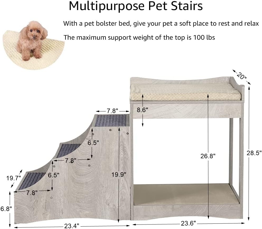 unipaws Pet Bunk Bed with Removable Step for Dog and Cat