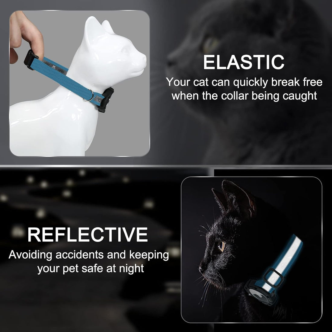 Reflective AirTag Cat Collar