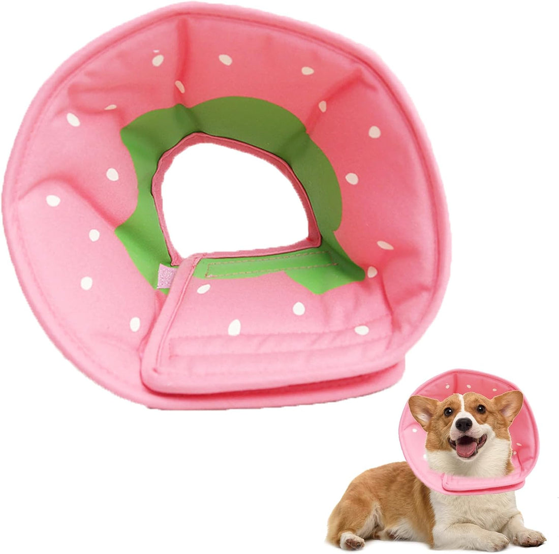 Soft Pet Cone Collar, Strawberry, L
