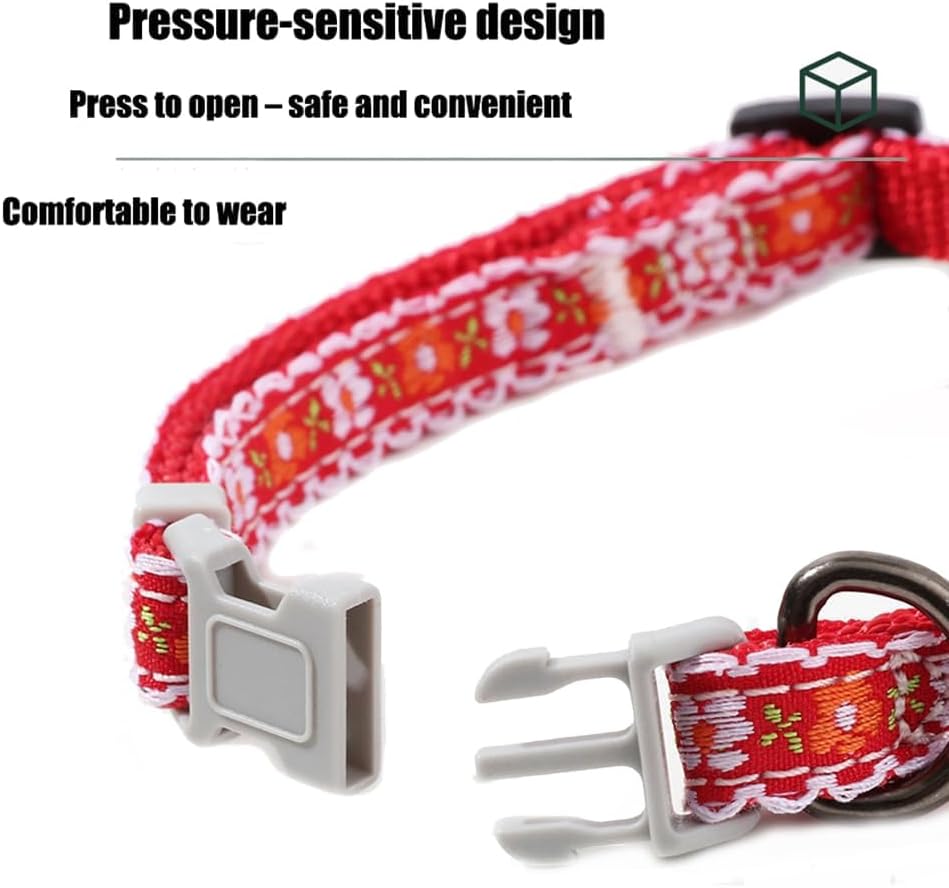 Pink XXS Dog Collar with Bell Set