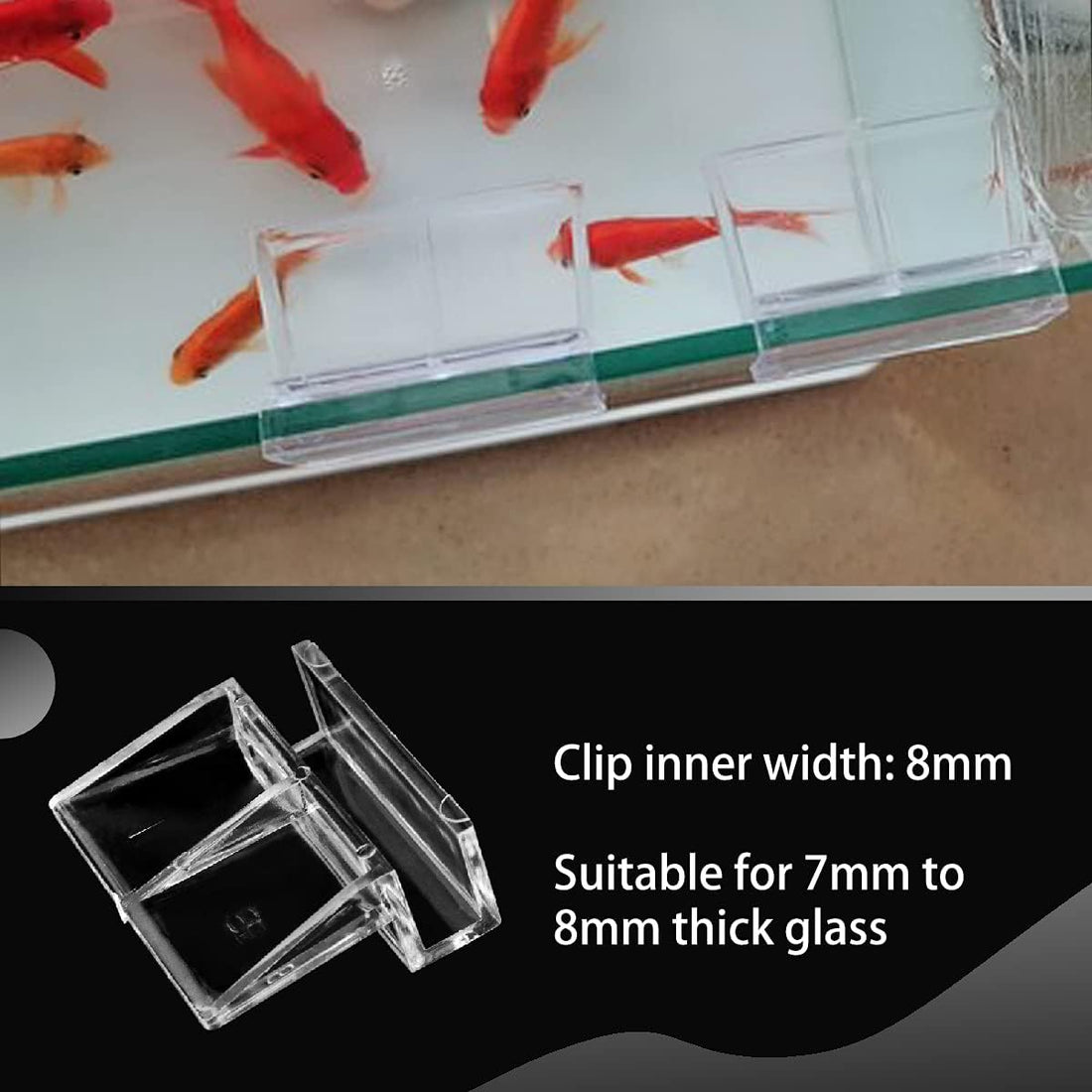 16 PCS 8mm Acrylic Aquarium Cover Clip, Clear