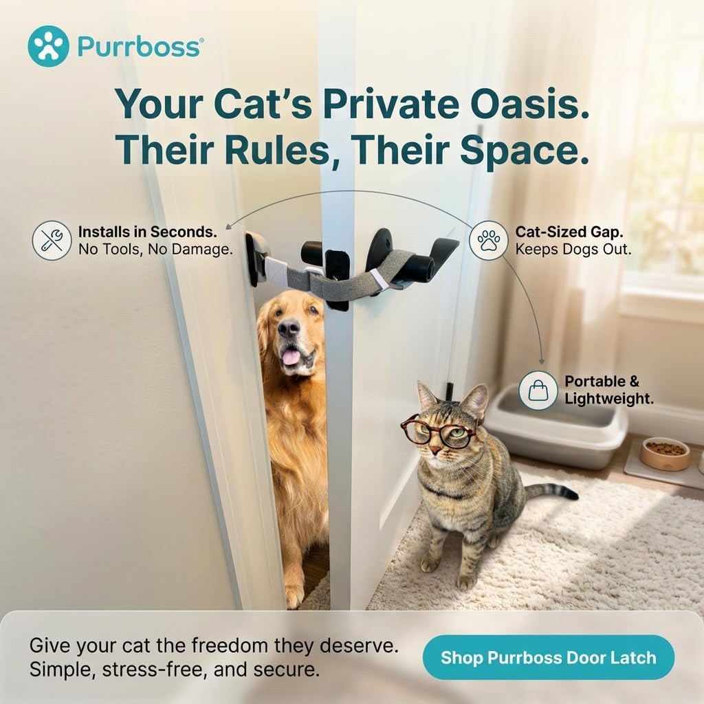 Adjustable Cat Door Latch to Keep Rooms Accessible for Pets