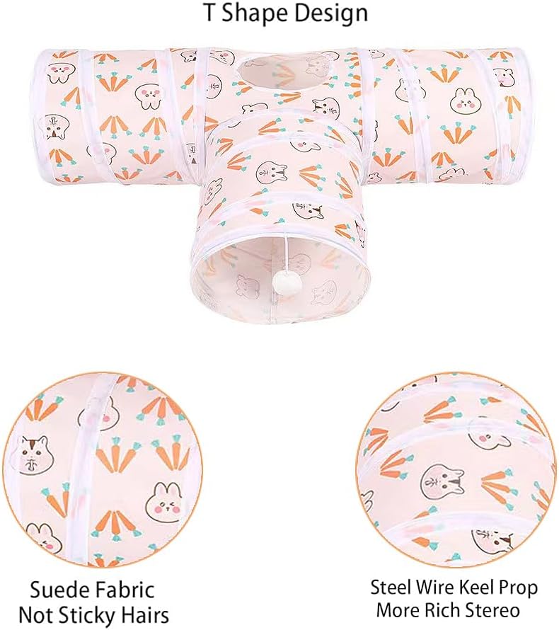 3 Way Washable Rabbit Hideout Toys, Guinea Pig Tunnels & Tubes