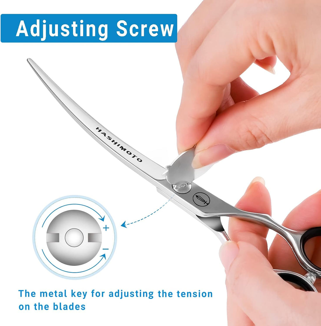 HASHIMOTO Dog Grooming Scissors, Curved Scissors for Dog Grooming