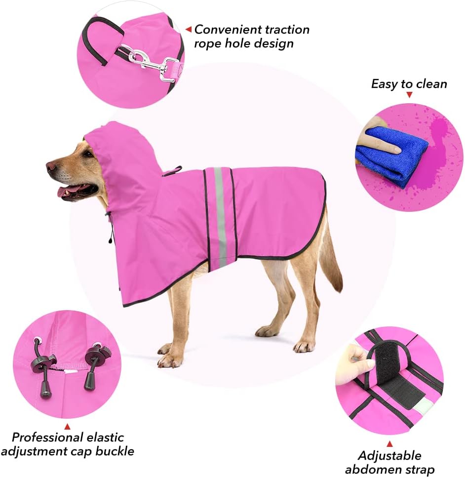 Waterproof Dog Raincoat - Adjustable Pet Rain Coats