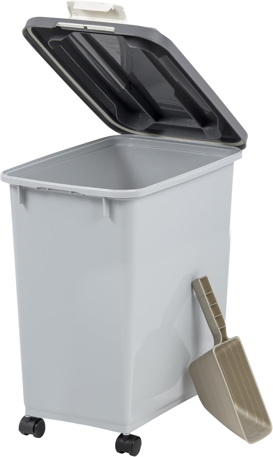 IRIS USA Dog Food Storage Container with Wheels, Airtight Lid