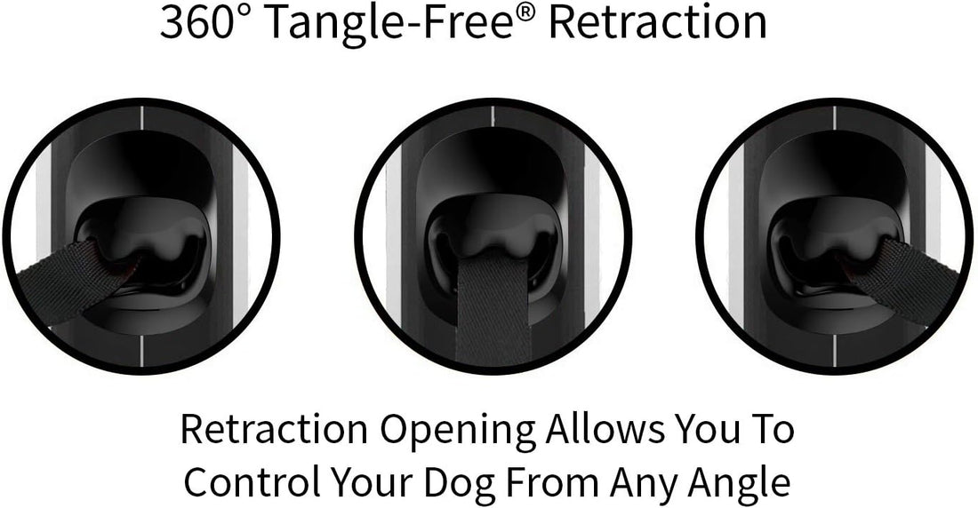 TUG 360° Tangle-Free Retractable Dog Leash | 16 ft Strong Nylon Tape