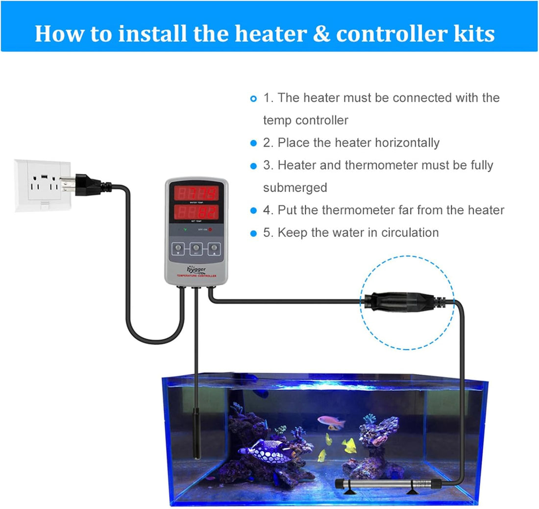 hygger 802 Aquarium Titanium Heater Rod Fish Tank Heating Element
