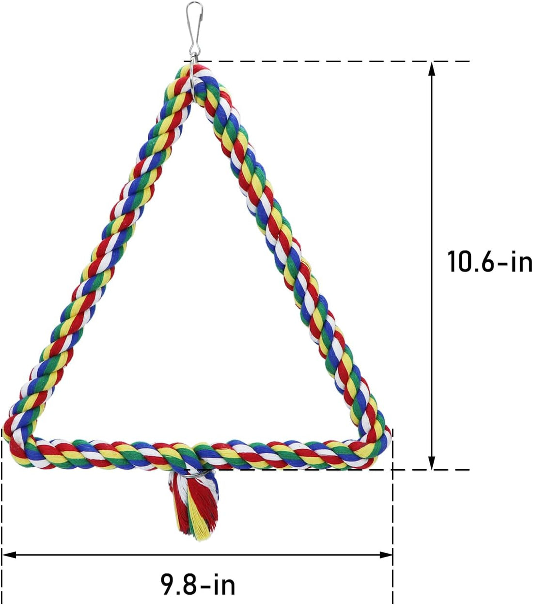 Bird Triangle Rope Swing Colorful Perch Chewing Toy for Parrots